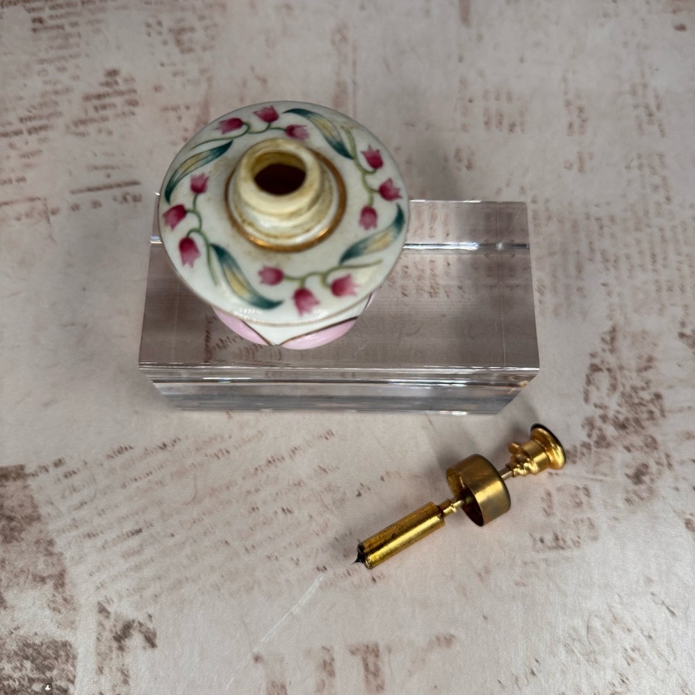 Rare IRICE Japan Porcelain Hand Painted Floral Perfume Bottle Atomizer READ - Picture 9 of 9